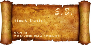 Simek Dániel névjegykártya